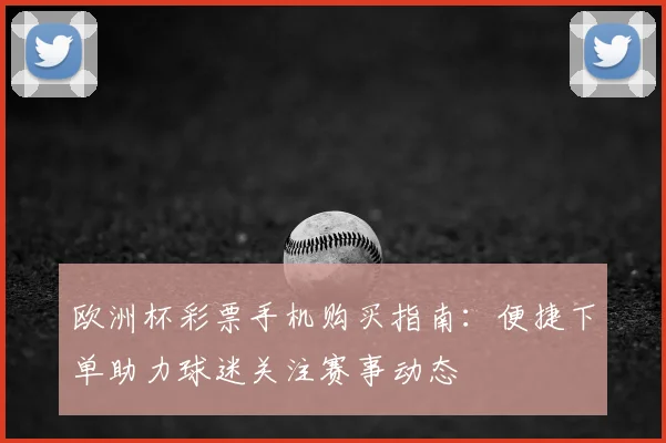 欧洲杯彩票手机购买指南：便捷下单助力球迷关注赛事动态